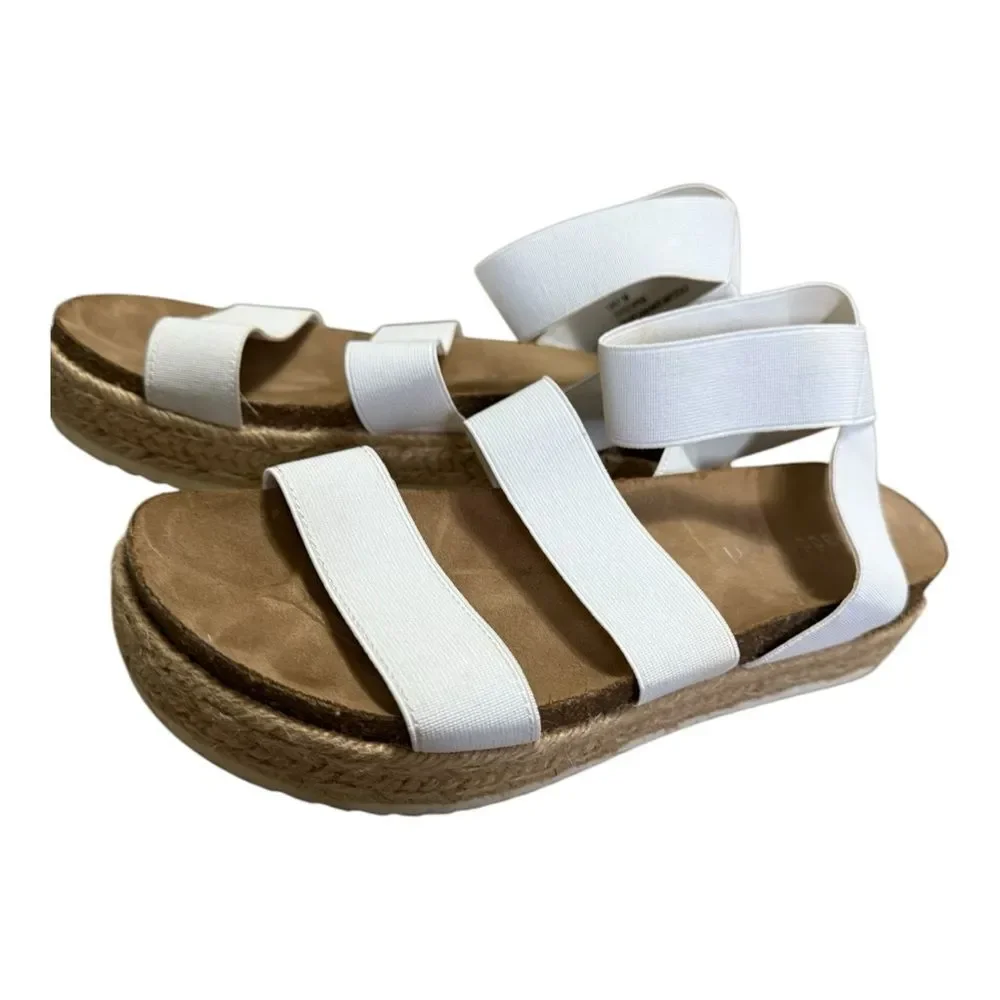 Madden Girl Carly Wedge Sandal White Women's Size 8M